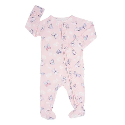 Pink Butterfly Daisy Ruffle Bamboo Sleeper