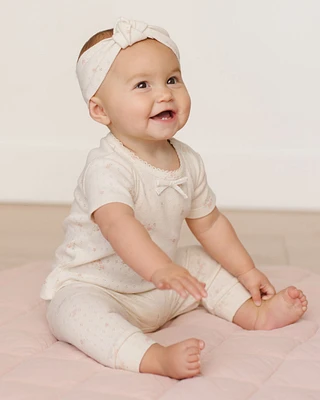Pink Ditsy Pointelle Tee + Legging Set