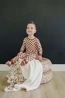 Rust Checkered Bamboo Cozy Set