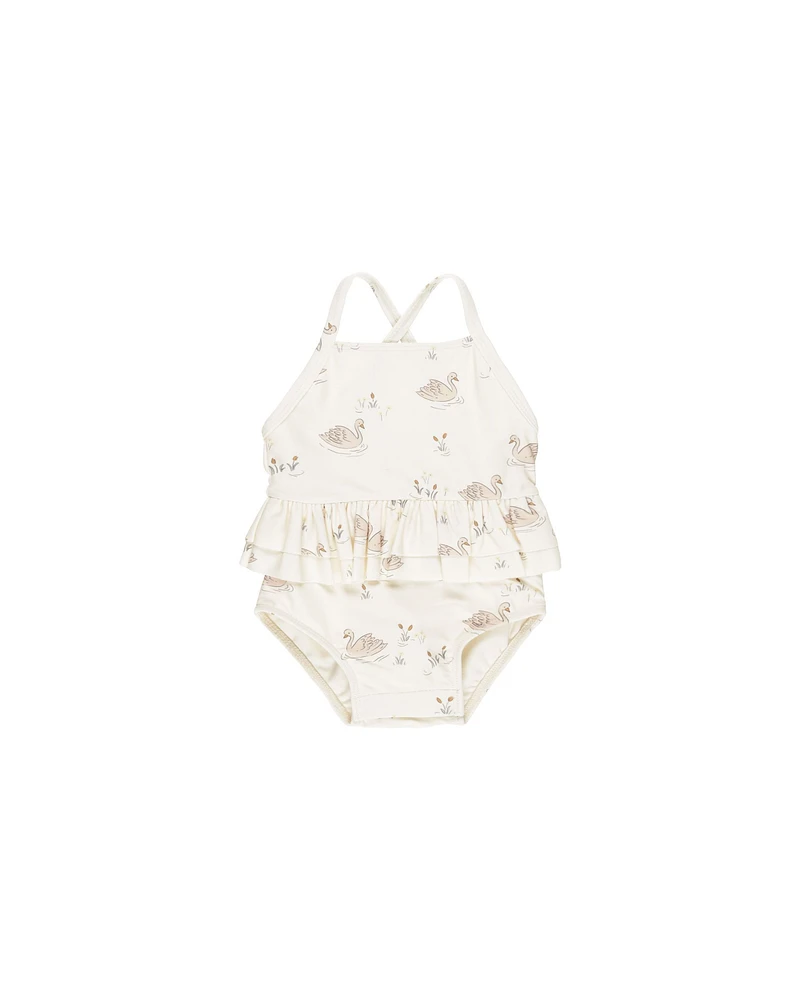 Swans Ruffled One-Piece Swimsuit