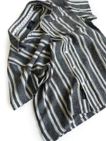 Men's Charcoal Stripe Linen Button Up