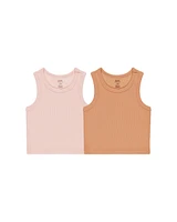 Pink + Grapefruit Ribbed Tank Set