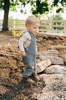 Gingham Linen Overalls