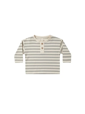 Basil Stripe Henley Tee