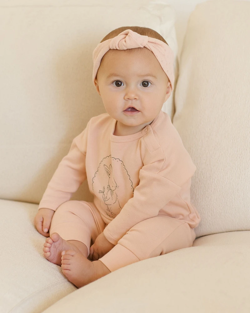 Melon Pointelle Knotted Headband
