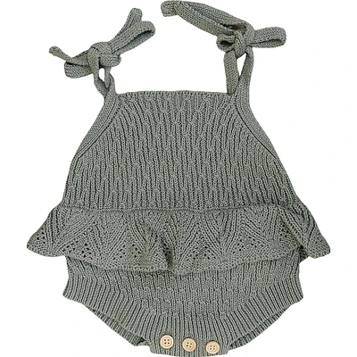 Sage Knit Bubble Romper