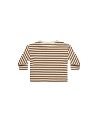 Cinnamon Stripe Henley Tee