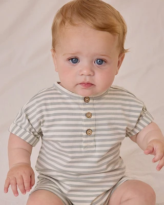 Sage Stripe Short Sleeve One-Piece