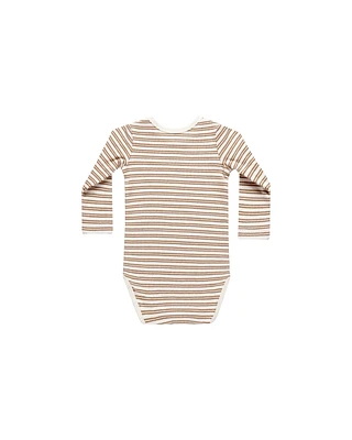 Golden Stripe Ribbed Long Sleeve Bodysuit