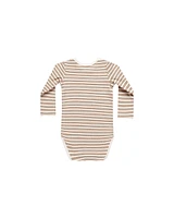 Golden Stripe Ribbed Long Sleeve Bodysuit