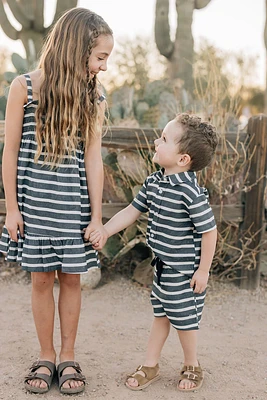 Navy Stripe Shorts