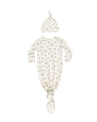 Strawberries Knotted Gown Set
