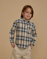 Indigo Plaid Collared Shirt