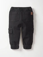 Black Wash Cargo Denim Jogger