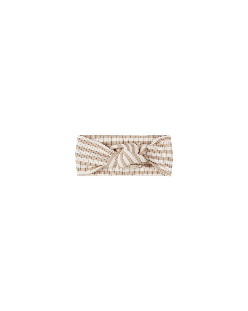 Latte Stripe Knotted Headband