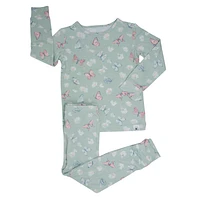 Mint Butterfly Daisy Bamboo Pajama Set