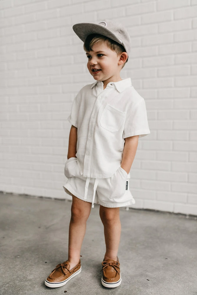 White Linen Shorts