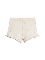 Floral Lydia Ribbed Ruffle Short