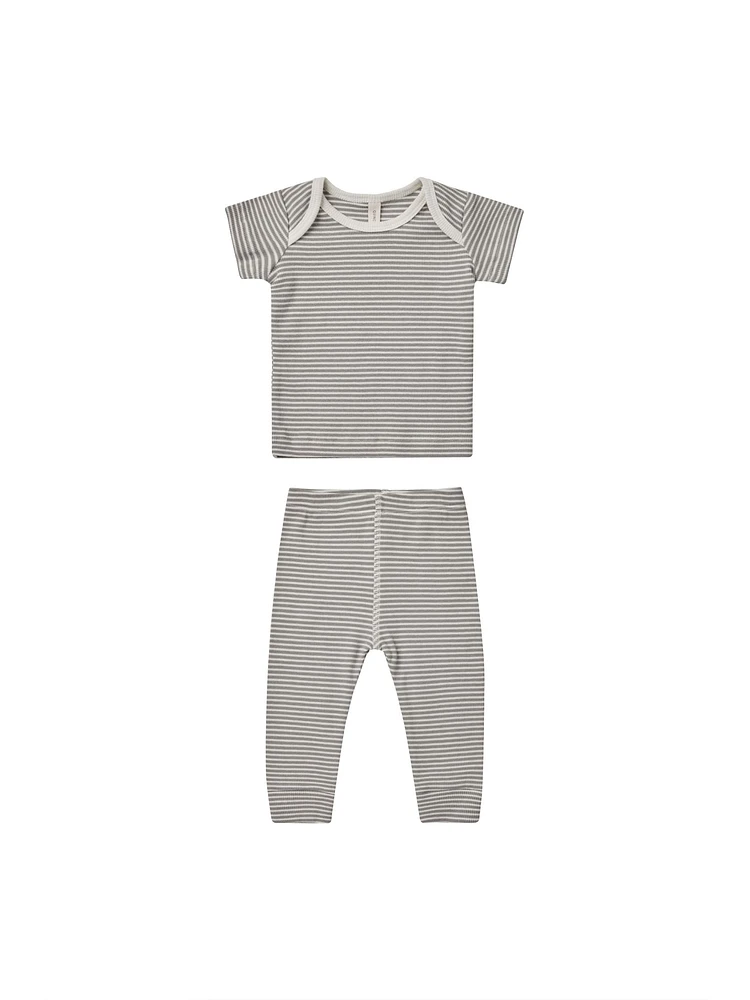 Lagoon Stripe Tee + Legging Set