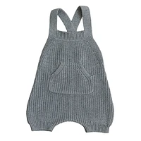 Grey Pocket Knit Overalls