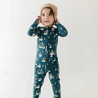 Snowy Village Zip Romper