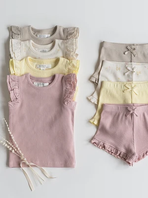 Rose Lydia Ribbed Ruffle Short