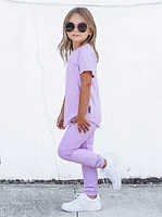 Lilac Neon Ribbed Leggings