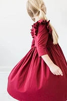 Burgundy Ruffle Twirl Dress