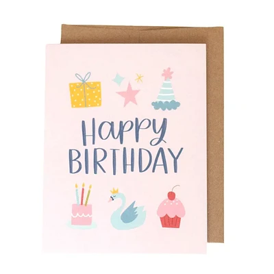 Pink Happy Birthday Card