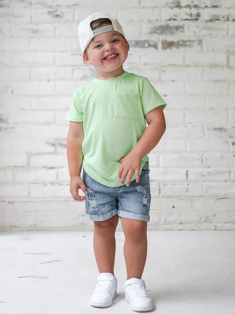 Lime Neon Distressed Tee