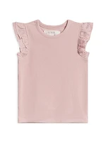 Rose Daphne Ribbed Ruffle Tank