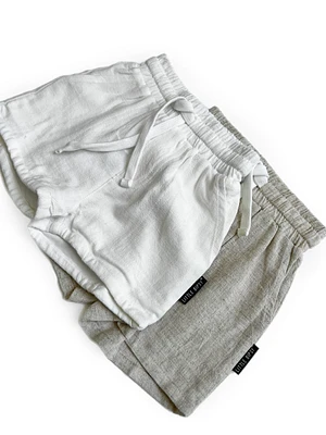 White Linen Shorts