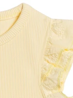 Butter Daphne Ribbed Ruffle Tank