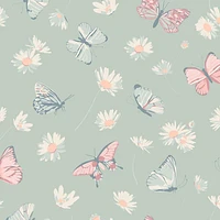 Mint Butterfly Daisy Ruffle Bamboo Sleeper