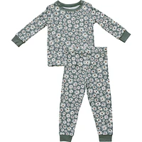 Dark Green Daisy Bamboo Cozy Set