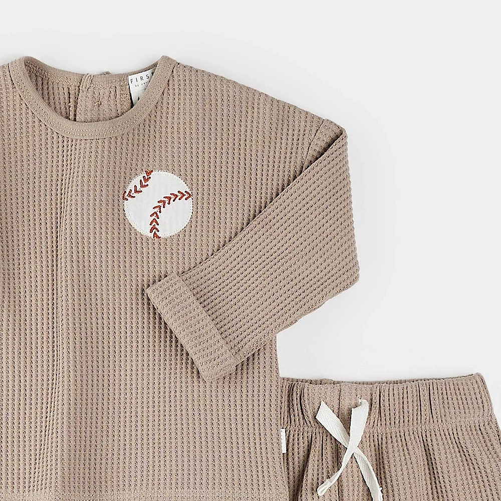 Baseball Waffle Short Set