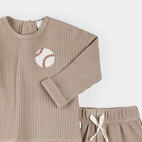 Baseball Waffle Short Set