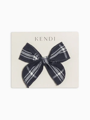 Navy Plaid Clip