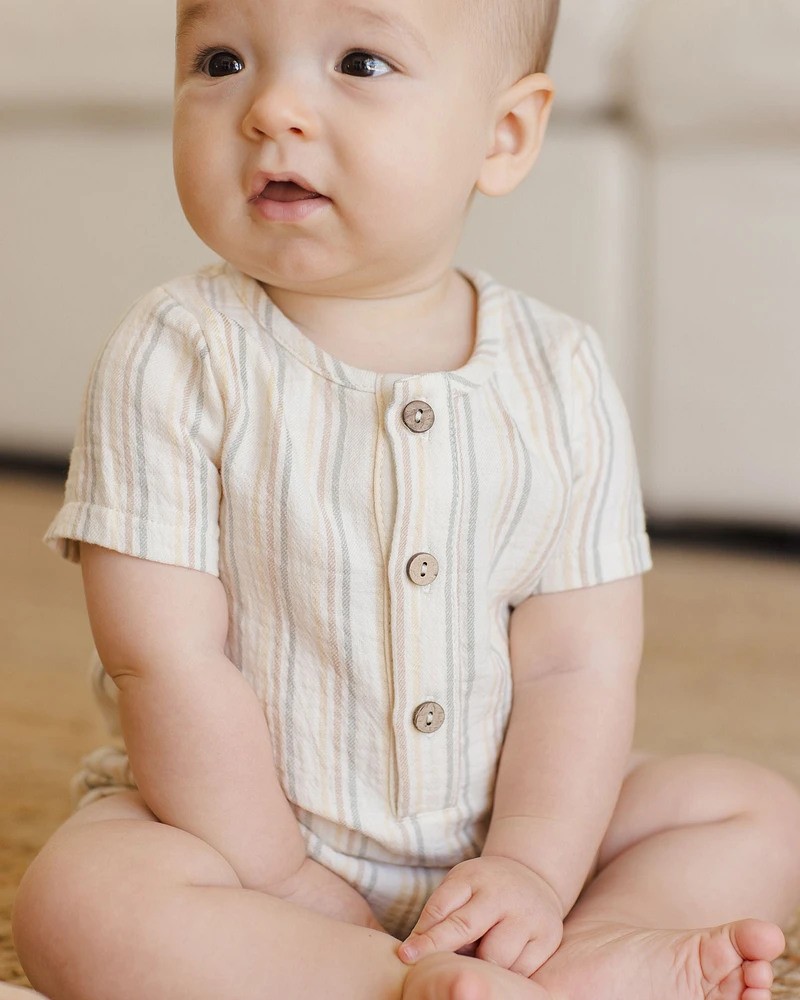 Summer Stripe Woven Romper