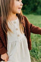 Oatmeal Linen Short Sleeve Dress