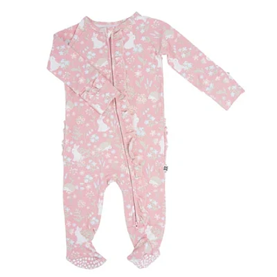 Woodland Bunny Ruffle Bamboo Sleeper
