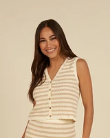 Women's Sand Stripe Knit Vest