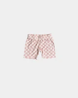 Pink Lemonade Checkered Bamboo Biker Shorts