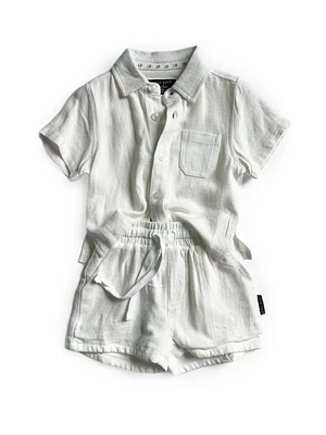 White Linen Shorts
