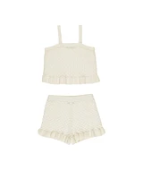 Ivory Crochet Tank Set