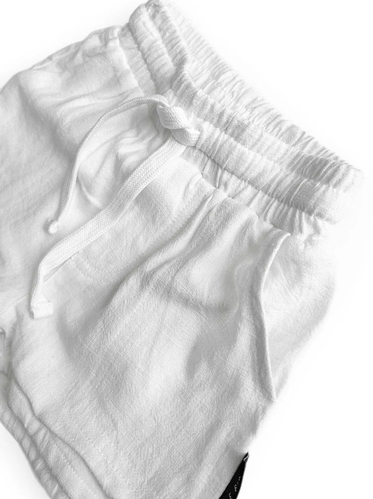 White Linen Shorts