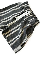 Charcoal Stripe Linen Shorts