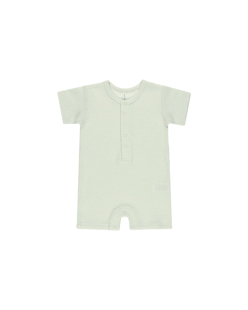 Mint Waffle Snap Romper