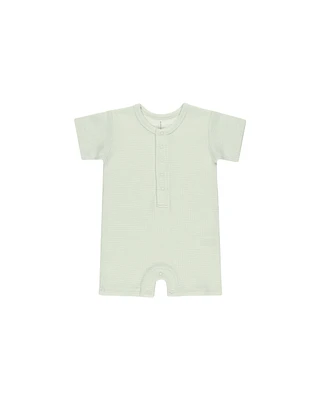 Mint Waffle Snap Romper