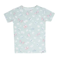Mint Butterfly Daisy Summer Pajama Set